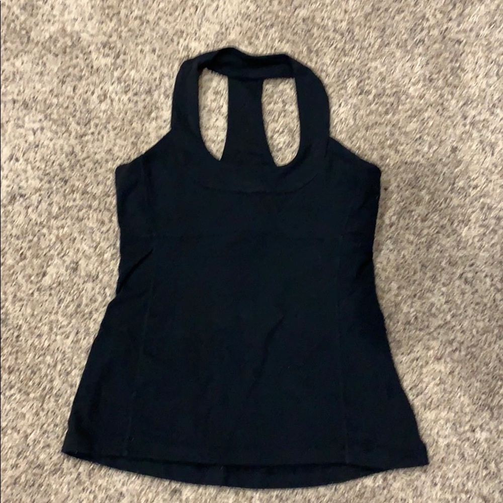 Fitted Black Lululemon Tank with built in bra